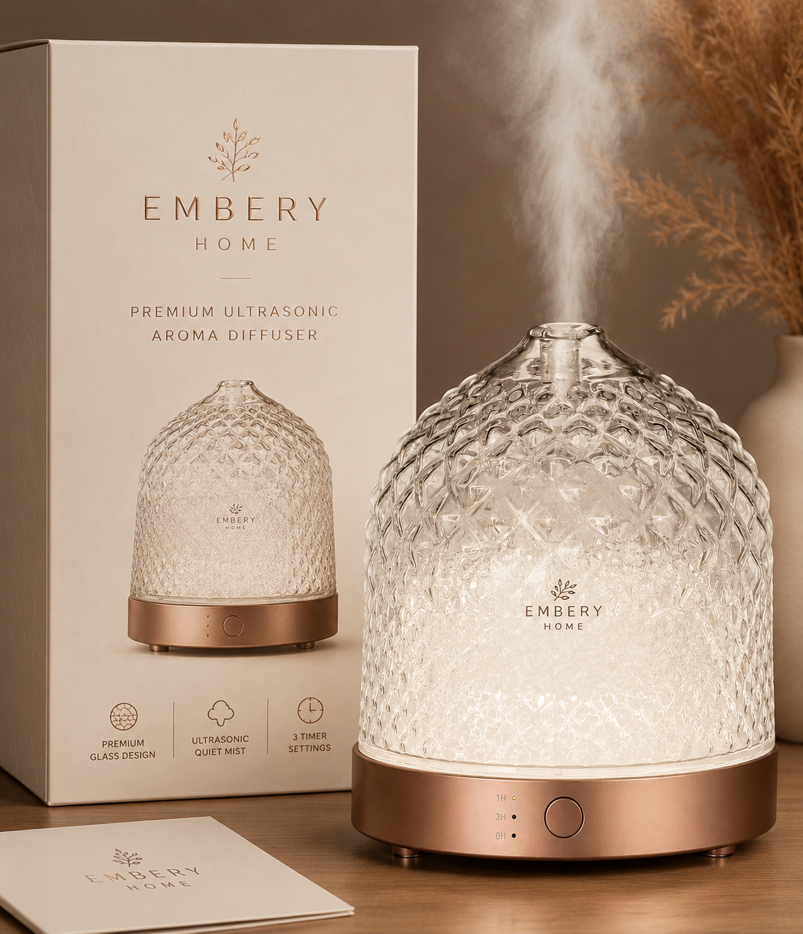 Handmade Glass Essential Oil Diffuser by Embery Home