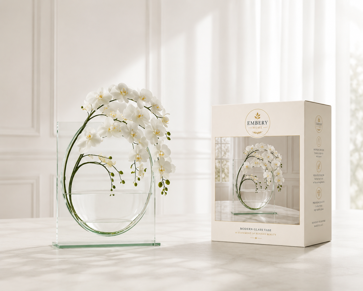 Handmade Glass Ellipse Vase by Embery Home